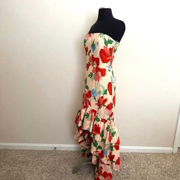 Tukernuck Hyacinth House Red Multi Floral Strapless Malory Dress Size XS - Picture 5 of 10